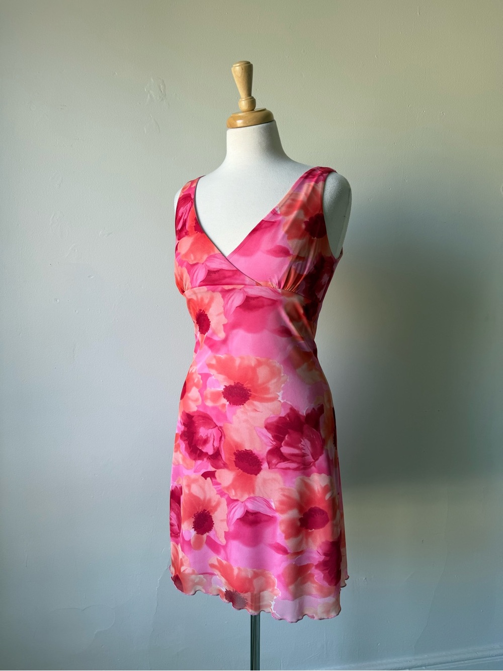 Faith + Passion Y2K Pink Floral Mesh Dress | Size M